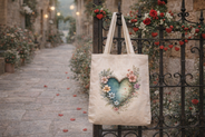 Bolso Nido de algodón peruano con arte floral impreso — colección Día de la Madre Damissella